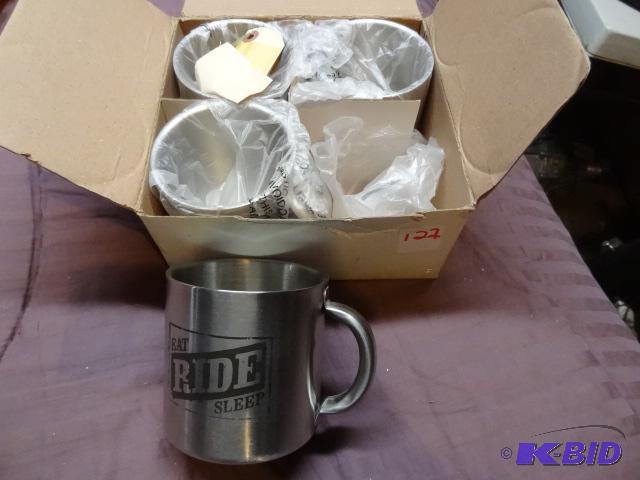 lot 122 image: Set of 4 Eat Ride Sleep 18-8 stainless steel ...