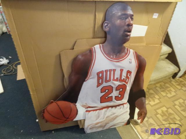 lot 124 image: Life-size Michael Jordan Gatorade cardboard c...