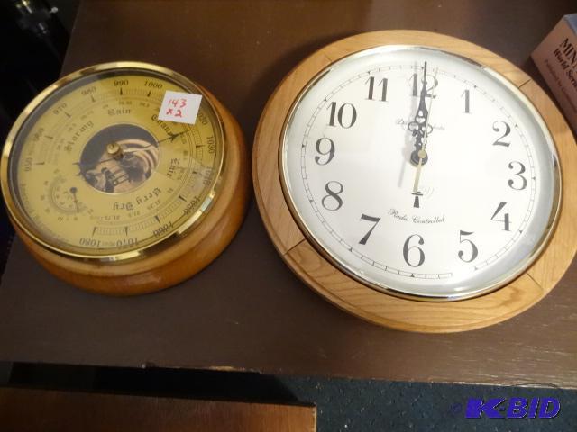 lot 143 image: Russian-made aneroid barometer and thermomete...