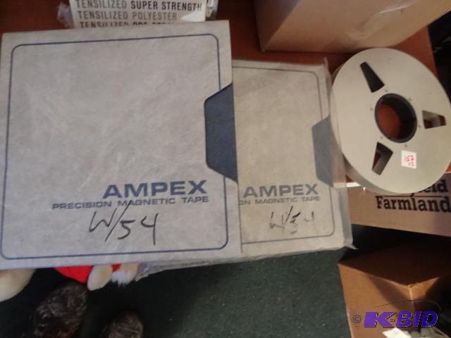 lot 152 image: 2 Ampex magnetic tapes  1 empty reel,1 width...