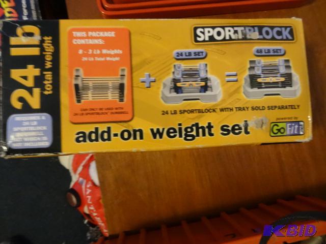 lot 161 image: NIB Sport Block add-on weight set 24 pounds t...