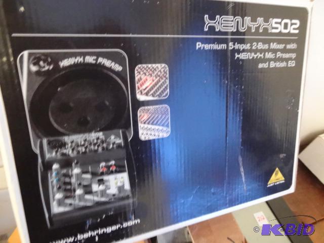 lot 210 image: Behringer Xenyx502 5 input 2 bus mixer with m...