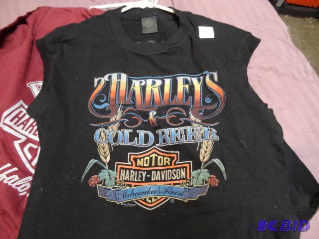 lot 232 image: Qty 4 Harley Davidson t-shirts, 2 L, 1 XL, 1 ...