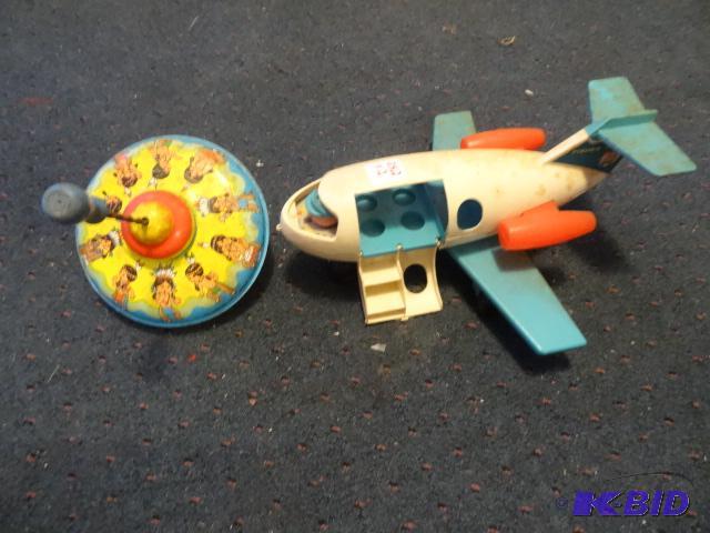 lot 252 image: Fisher Price airplane  Ohio Arts metal spin ...