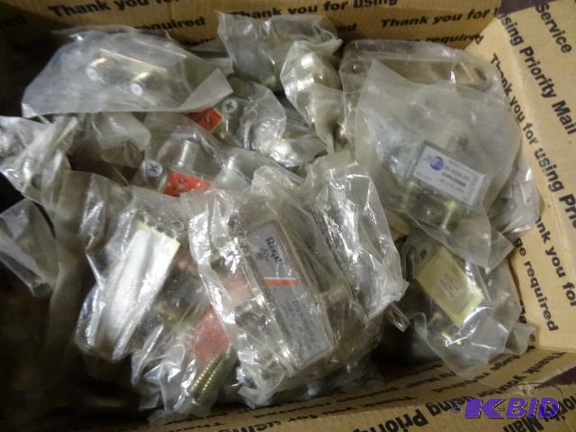 lot 66 image: Box of new 2 and 3 way coax splitters...