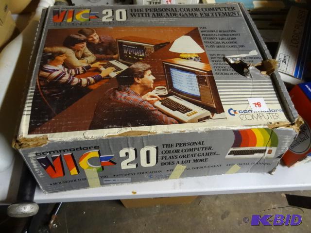 lot 78 image: Vintage Commodore VIC-20 computer with casset...