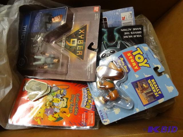 lot 88 image: Box full of WWE cards, collectible figurines,...