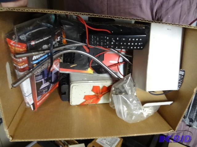lot 92 image: Box of misc including fiber optic light wands...