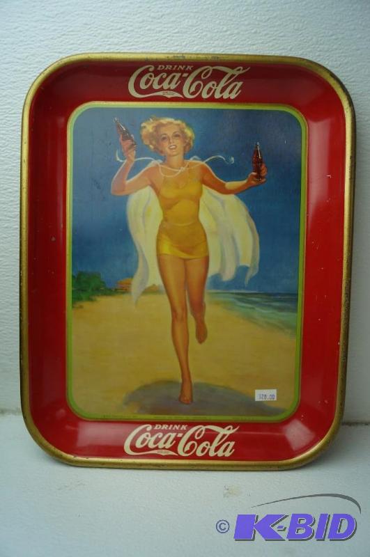 Authentic Coca Cola 1937 Beach Angel Serving tray