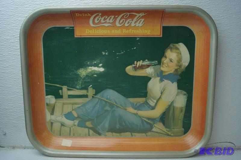 Authentic Coca Cola 1940 Navy Girl Serving tray