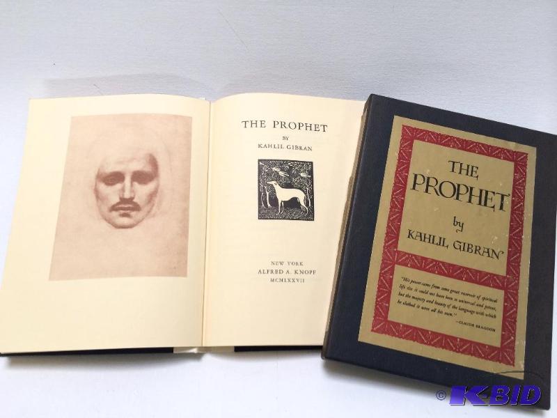 lot 12 image: The Prophet by Khalil Gibran.  Cloth Bound Hard Cover in original Sleeve