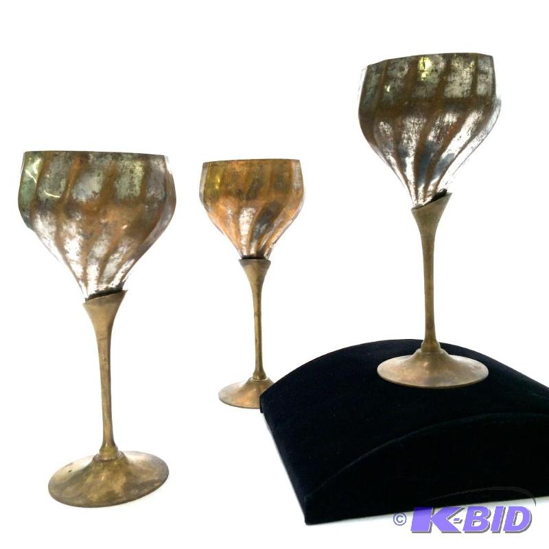 lot 20 image: Group of 3 Metal Chalices