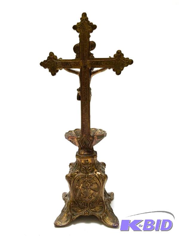 lot 23 image: Circa late 1800s LAST RITES Holy water font