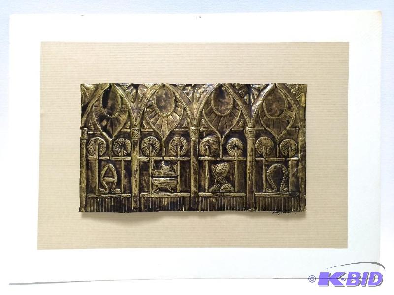 lot 25 image: Original Tooled Brass Relief by Gary Calrson