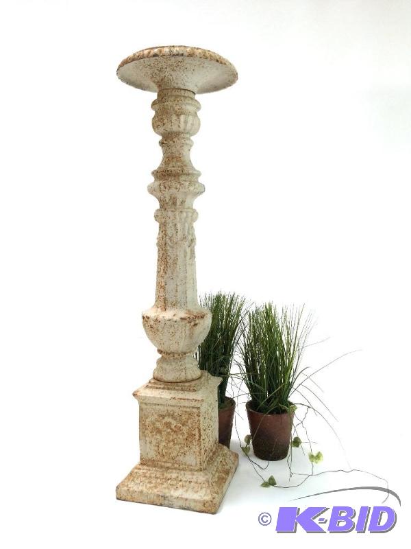 lot 19 image: Bold Antique Cast Iron Candle Stick for Garden Party - Painted - Stands 28 Tall