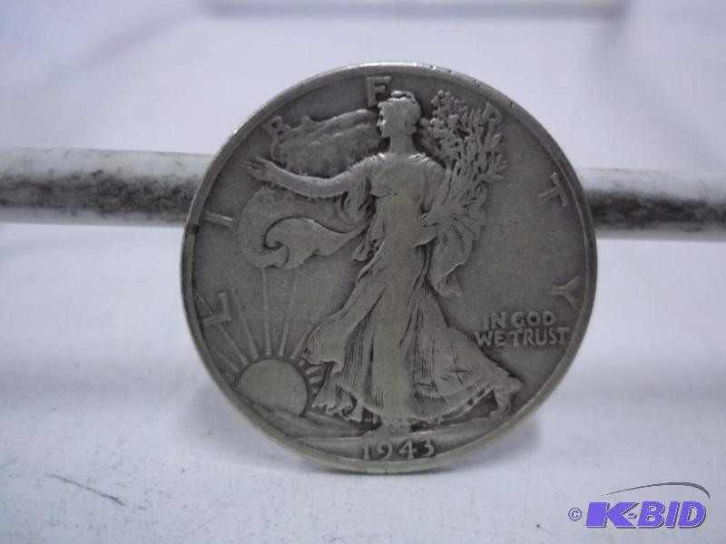 lot 101 image: 1943 Walking Liberty Half Dollar...