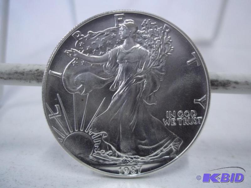 lot 18 image: 1987 1oz. Fine Silver - One Dollar - American...