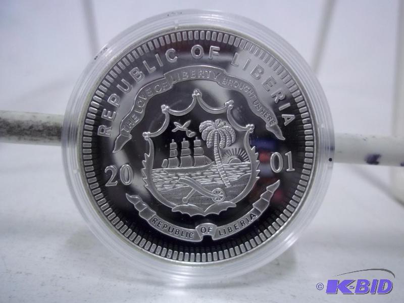 lot 56 image: 2001 Republic of Liberia $20 History of Ameri...