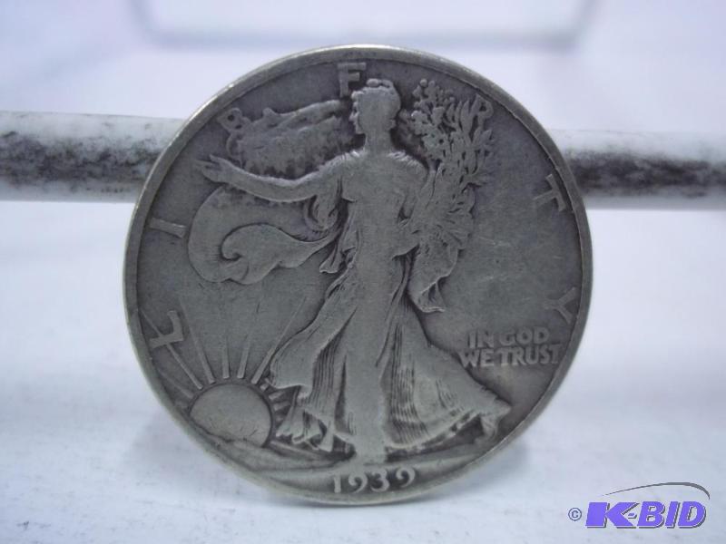 lot 61 image: 1939 Walking Liberty Half Dollar...