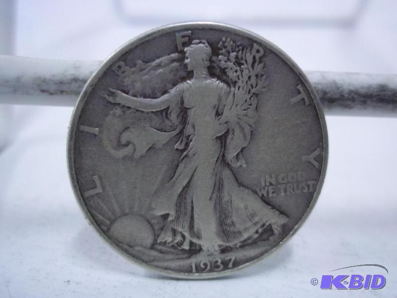 lot 62 image: 1937 Walking Liberty Half Dollar...