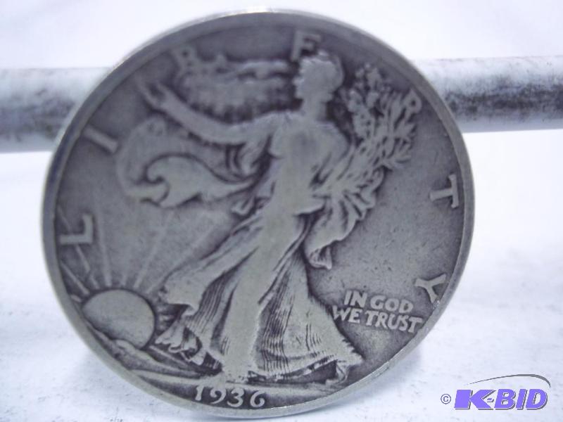 lot 63 image: 1936 Walking Liberty Half Dollar...