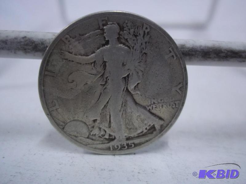 lot 68 image: 1935 Walking Liberty Half Dollar...