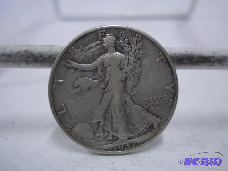 lot 73 image: 1937 Walking Liberty Half Dollar...