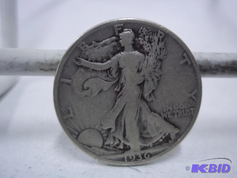 lot 90 image: 1936 Walking Liberty Half Dollar...