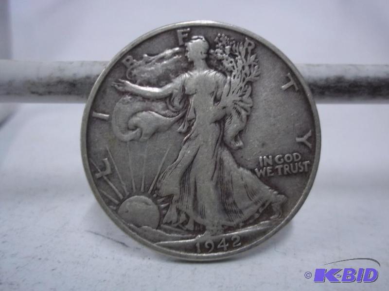 lot 92 image: 1942 Walking Liberty Half Dollar...