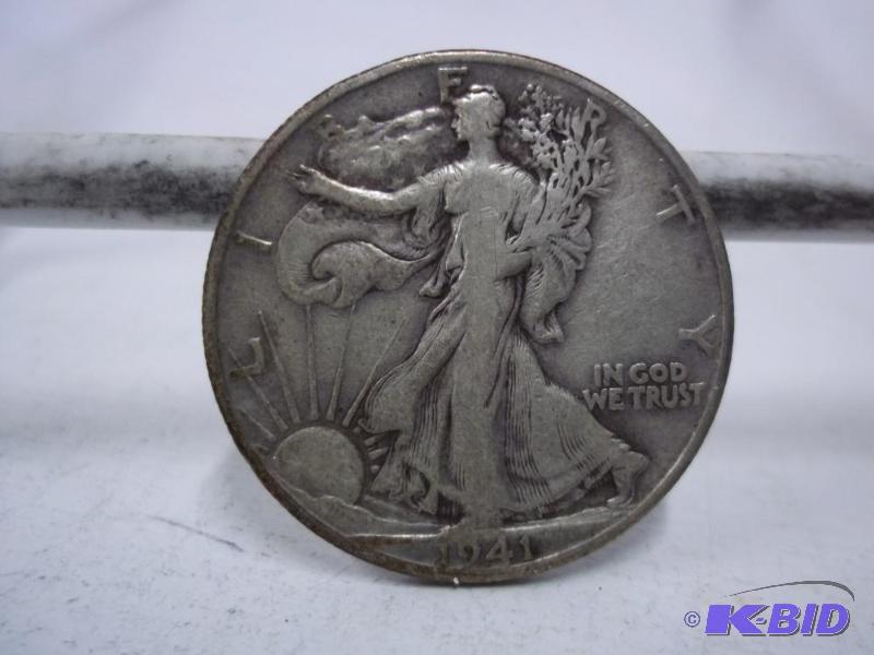 lot 96 image: 1941 Walking Liberty Half Dollar...