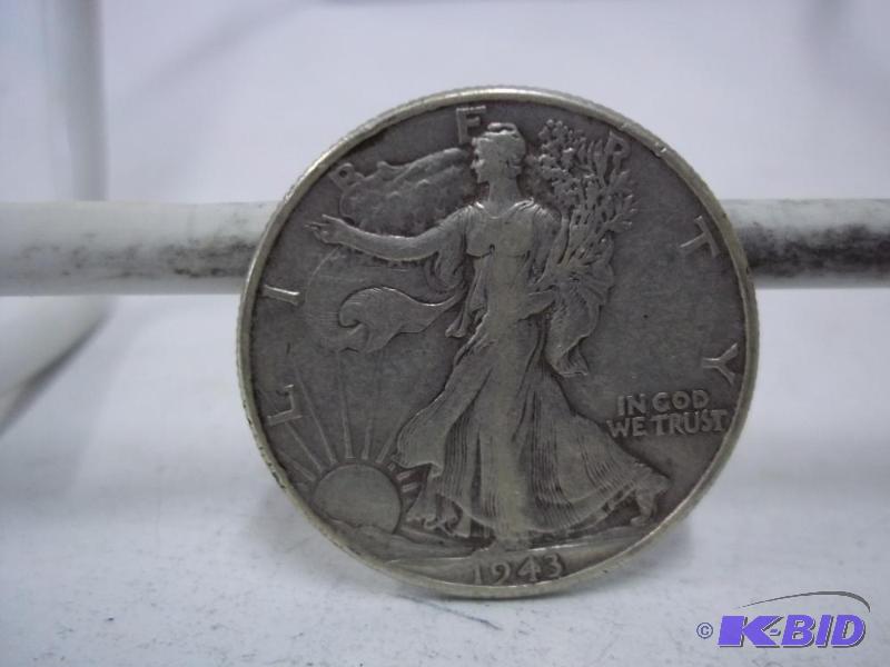 lot 99 image: 1943 Walking Liberty Half Dollar...