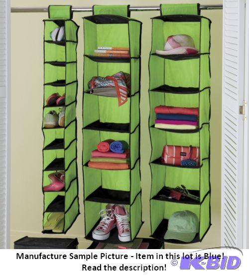 lot 141 image: Three Piece Hanging Closet Organizer - Item i...