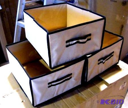 lot 175 image: Lot of 3 Fold Out Storage Baskets - Each are ...