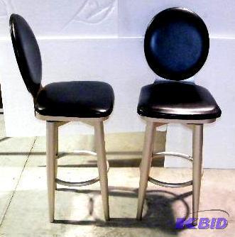 lot 189 image: Set of Two Panorama Nickel 30" Bar Stool...