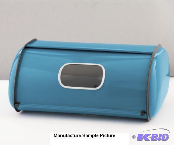lot 21 image: Island Blue Metal Window Breadbox - Can easil...