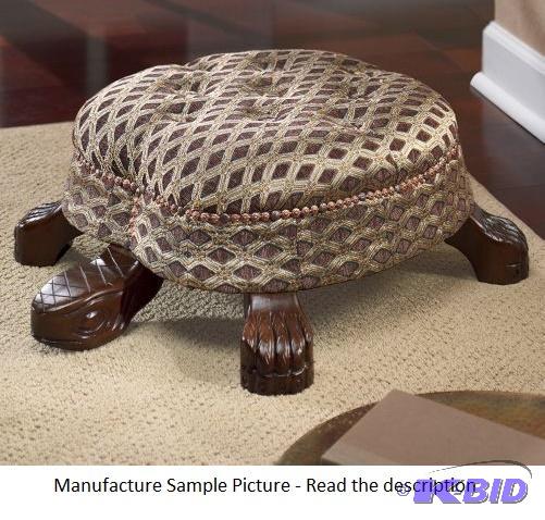 lot 30 image: Turtle Stool -&nbspCarved solid wood feet an...