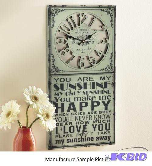 lot 34 image: You Are My Sunshine Clock - Vintage-look scre...