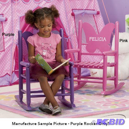 lot 43 image: Butterfly Rocker - Purple -&nbspSturdy wood ...
