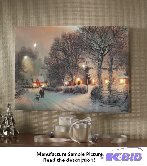 lot 47 image: Lit Winter Scene Art - The candles are lit in...