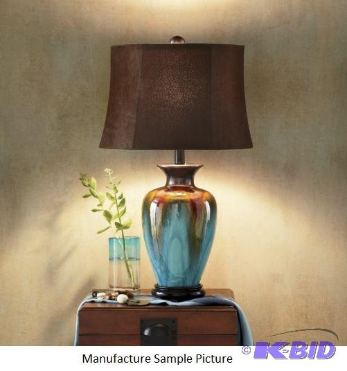 lot 67 image: Glazed Ceramic Table Lamp -&nbspGorgeously r...