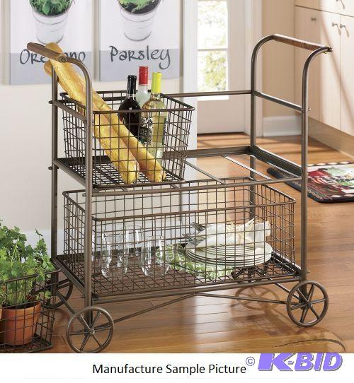 lot 82 image: Three Basket Cart - Removable wire baskets, m...