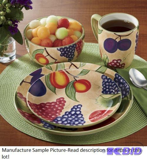 lot 83 image: Harvest Fruit Dinnerware Set - 8 Pieces - Ori...