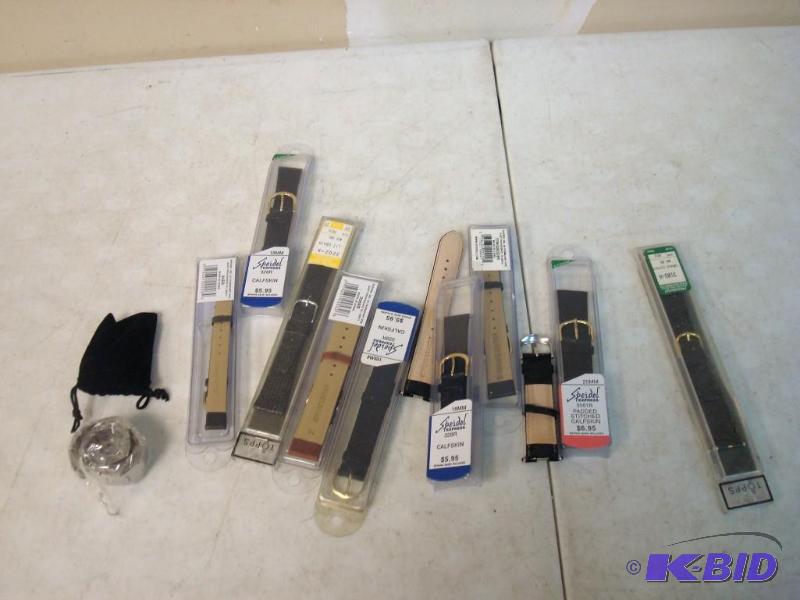 lot 182 image: Lot Of New Watch Bands Mostly Leather ...