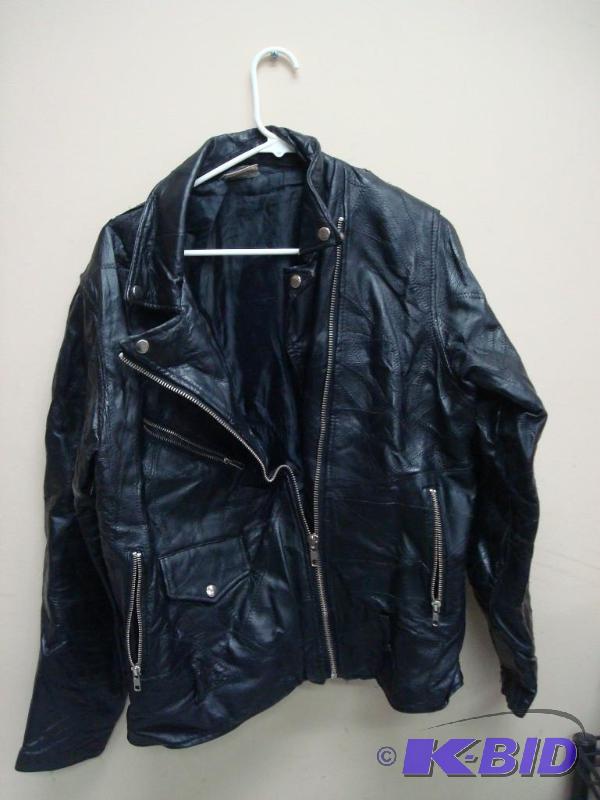 lot 219 image: Leather Biker Jacket Size Small Some Wear&nbs...