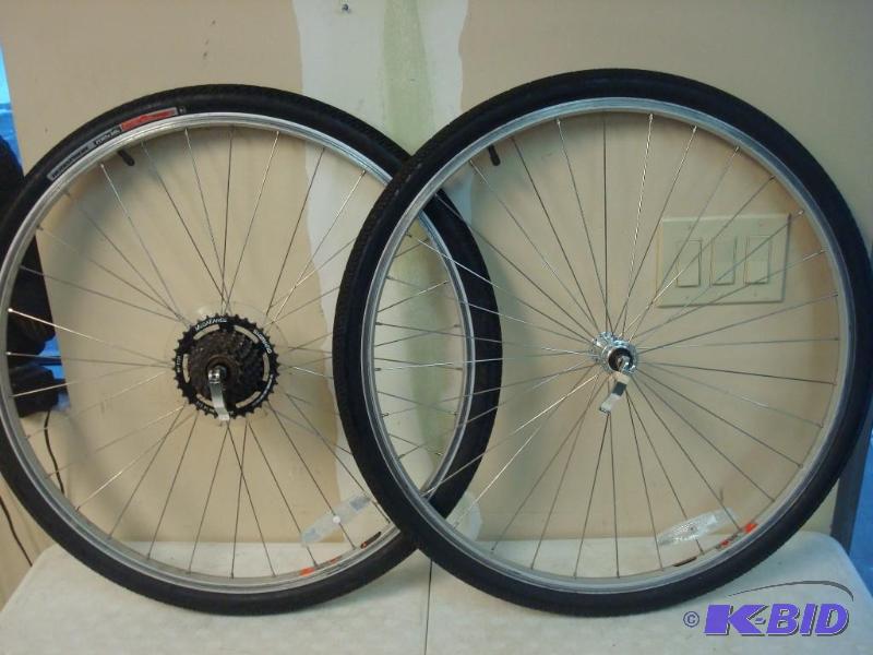 lot 27 image: Pair Of Mountain Bike Aluminum Rims And Tires...
