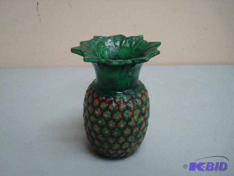 lot 49 image: Heavy Brass Painted Pineapple Vase...