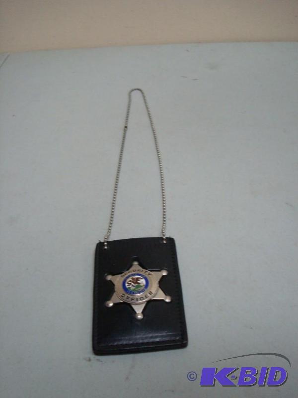 lot 53 image: Illinois Security Officer Leather ID Holder...