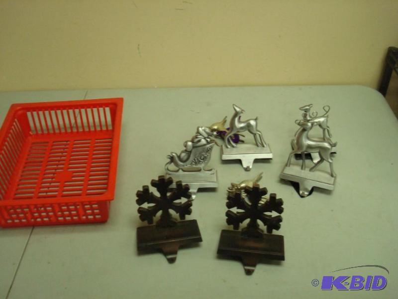 lot 66 image: Lot Of Metal Fireplace Stocking Holders...