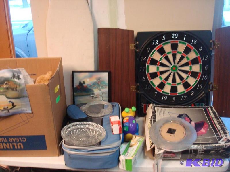 lot 70 image: Lot Of Items Pictured, Dart Board...