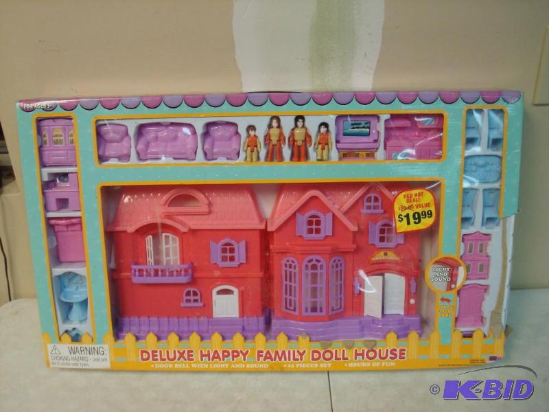 lot 83 image: New Deluxe Happy Family Doll House Wear To Bo...